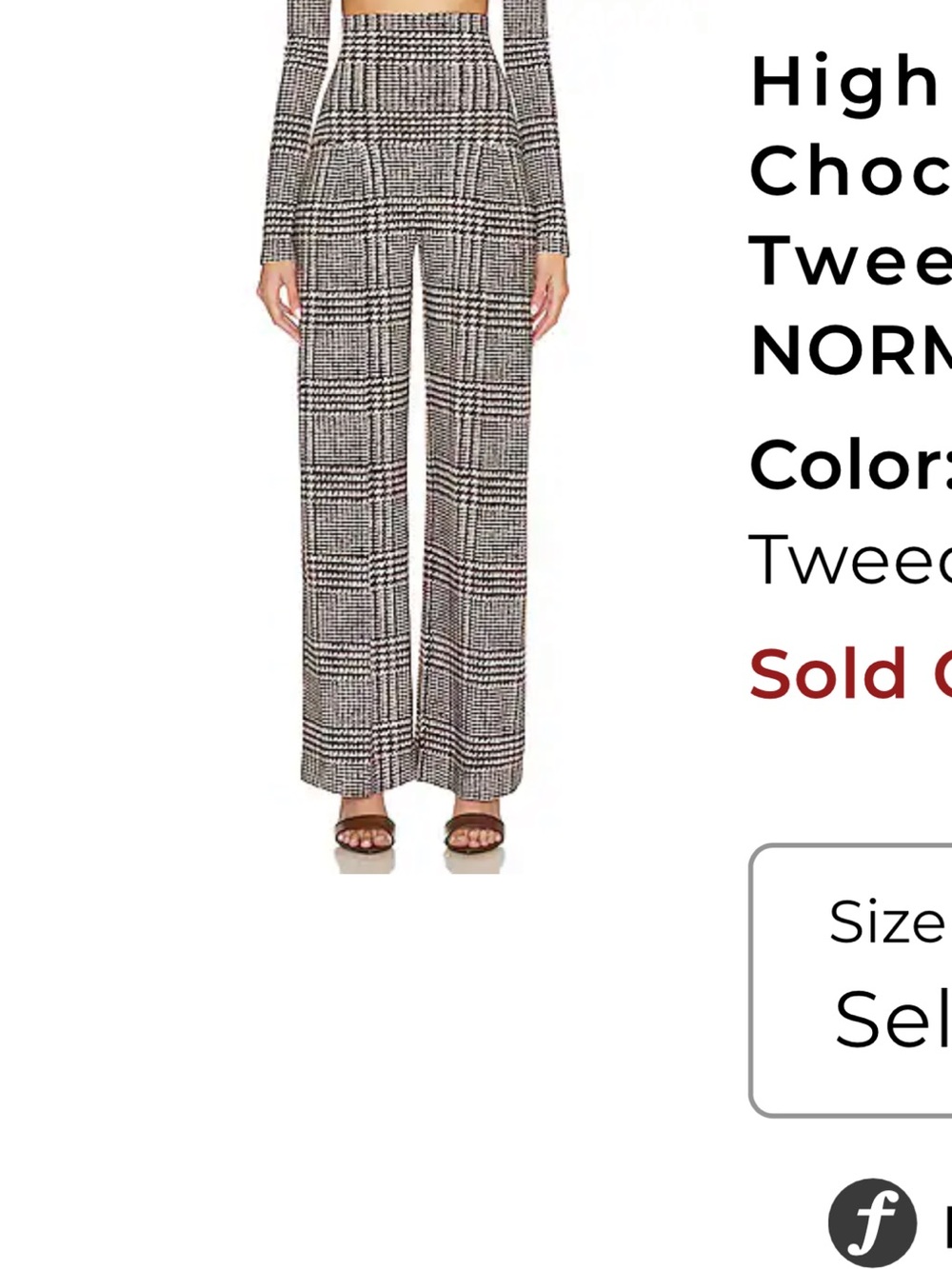 Norma Kamali High-Waist Tweed Print Wide-Leg Pants - Black & White